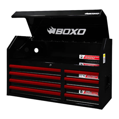 BOXO 41" Black 8-Drawer Top Box with Drawer Trim Pack (Trim colour options)