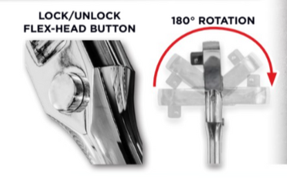 BOXO 3Pc 1/4", 3/8" & 1/2" 90T Flex-Head Ratchet Set with Lock