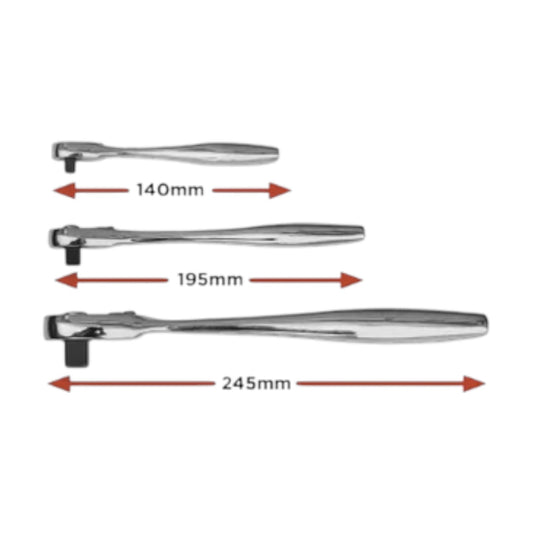 BOXO 72T Slim Head Ratchets with Push Button Release