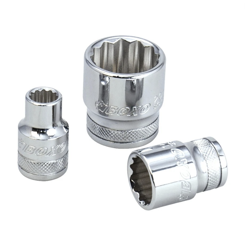 BOXO 1/2" 12Pt Shallow Sockets (10mm - 24mm)