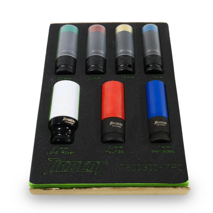 TRIDENT 7pc Heavy Duty Alloy Wheel Sockets in EVA foam