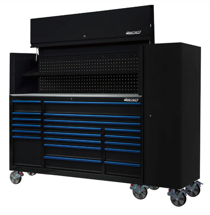 BOXO Full Height Black Side Locker with 4 Shelves & 3 Drawers