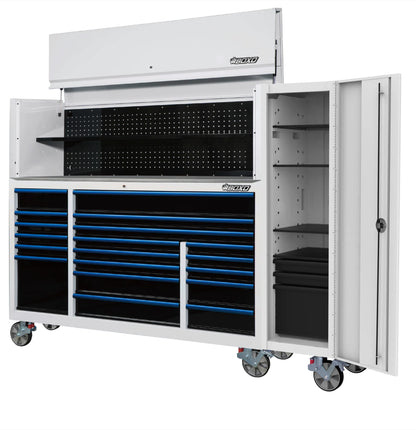 BOXO Full Height White Side Locker with 4 Shelves & 3 Drawers