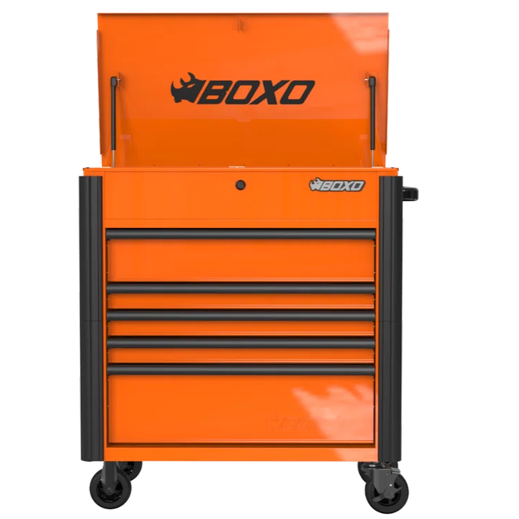 BOXO 37" Papaya Orange 5-Drawer Service Cart (Limited Edition)
