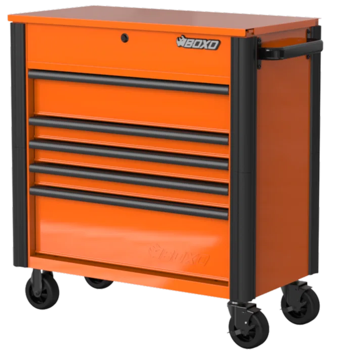 BOXO 37" Papaya Orange 5-Drawer Service Cart (Limited Edition)