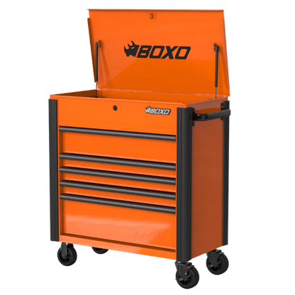 BOXO 37" Papaya Orange 5-Drawer Service Cart (Limited Edition)