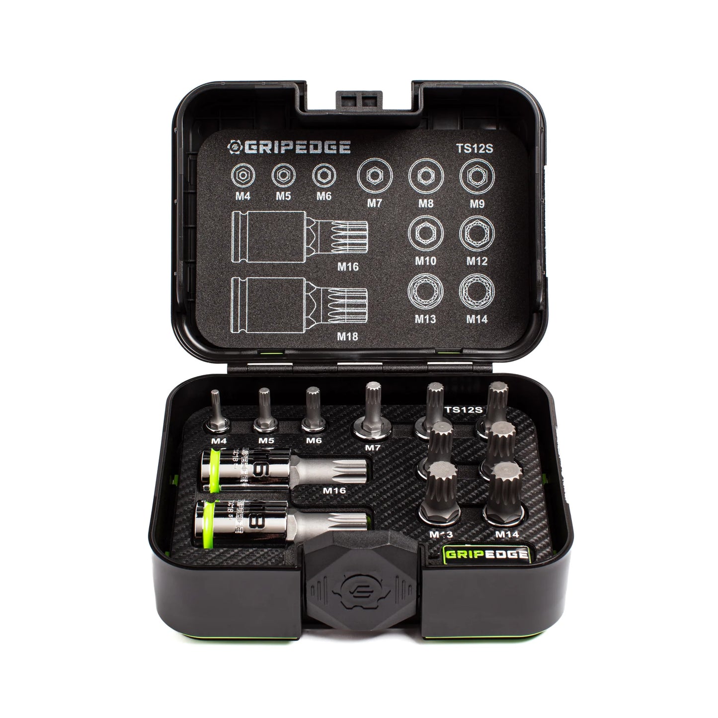 GripEdge 12-PC RPT 1/4, 3/8 & 1/2" Drive Standard Triple Square Bit Socket Set