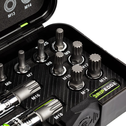 GripEdge 12-PC RPT 1/4, 3/8 & 1/2" Drive Standard Triple Square Bit Socket Set