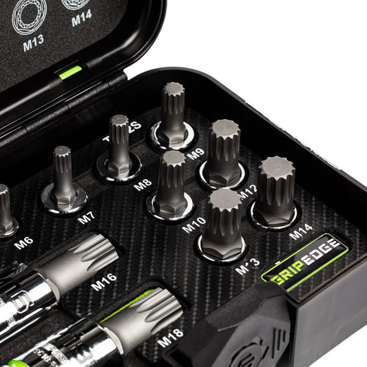 GripEdge 12-PC RPT 1/4, 3/8 & 1/2" Drive Standard Triple Square Bit Socket Set