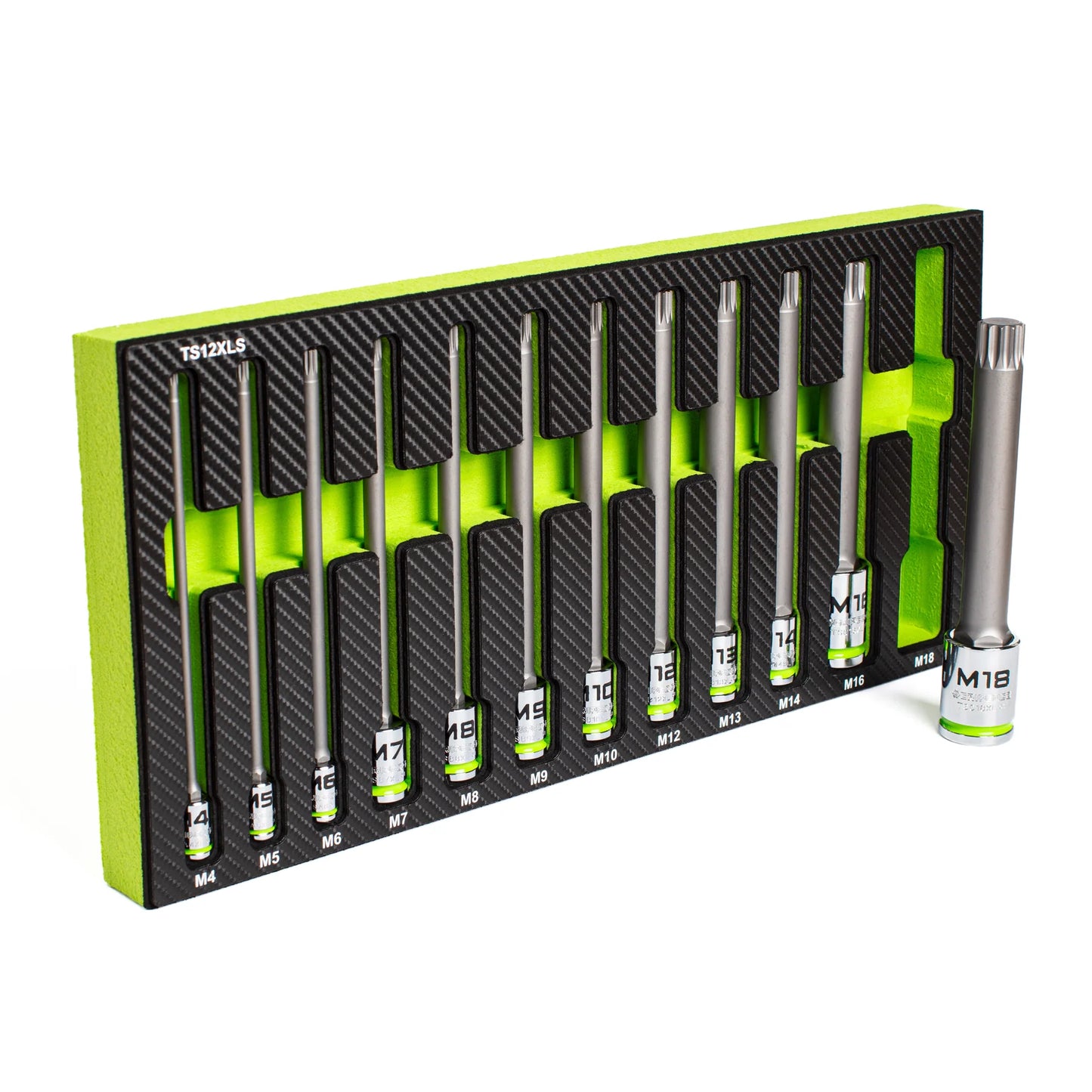 GripEdge 12-PC 1/4, 3/8 & 1/2" Drive Extra-Long Triple Square Bit Socket Set