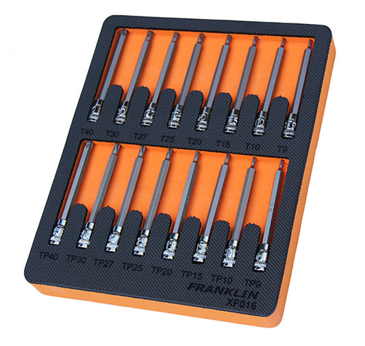 FRANKLIN 16Pc 95mm Long Star Bit Set 1/4" dr