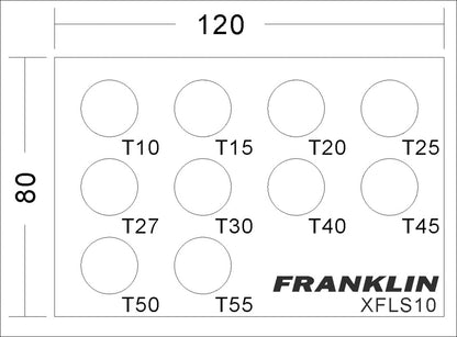 FRANKLIN XF 10Pc Low Profile Star Socket Set 3/8"