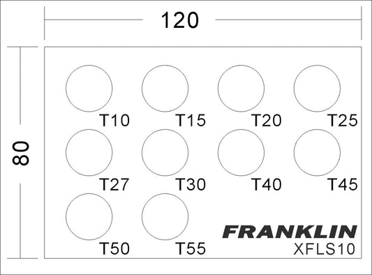 FRANKLIN XF 10Pc Low Profile Star Socket Set 3/8" dr
