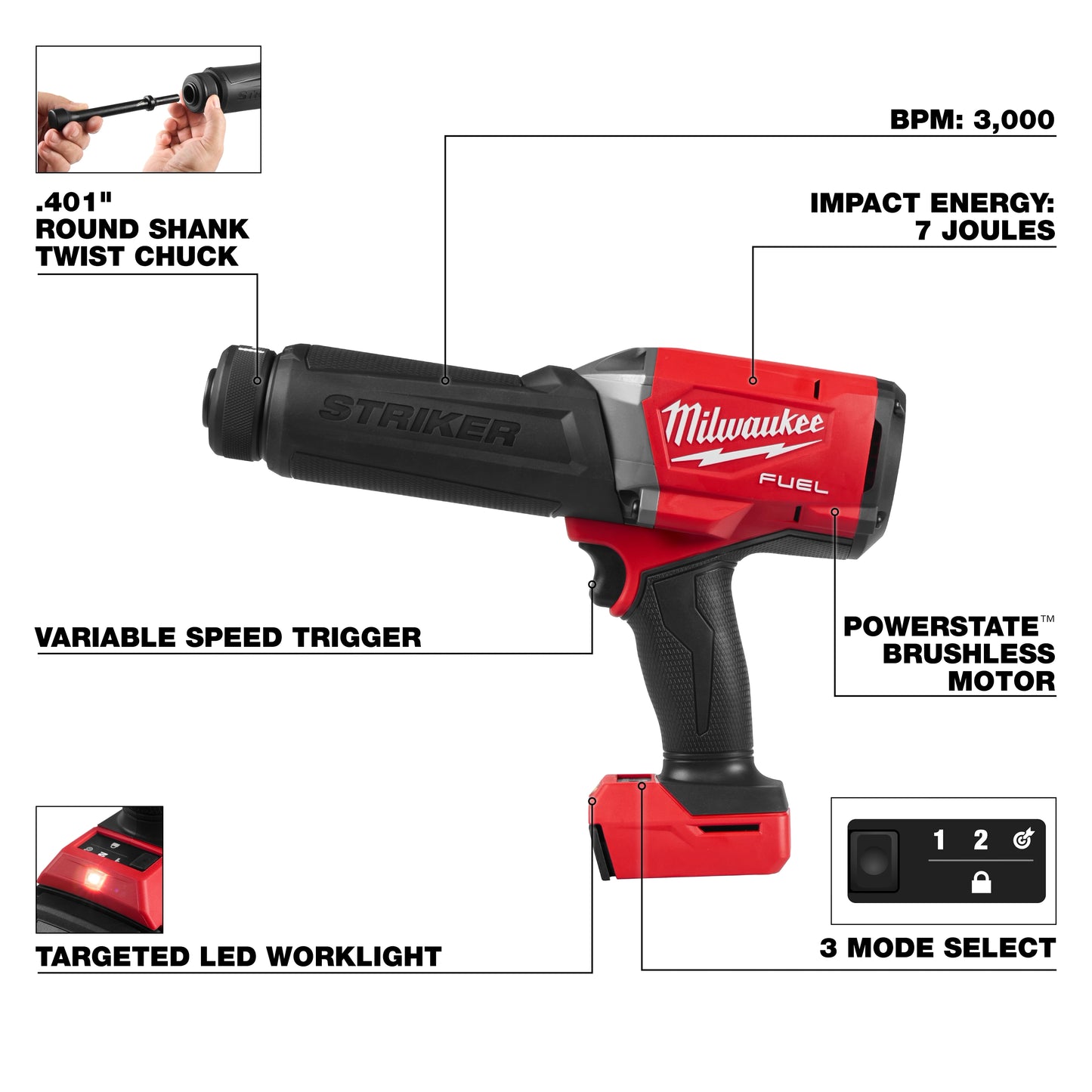 Milwaukee M18 FUEL™ STRIKER™ Hammer Chisel