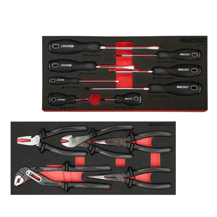 BOXO 5Pc Pliers Set & 8Pc Screwdriver Set