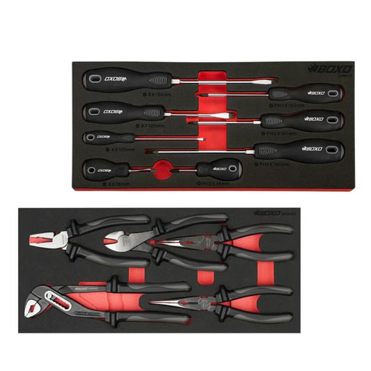 BOXO 5Pc Pliers Set & 8Pc Screwdriver Set