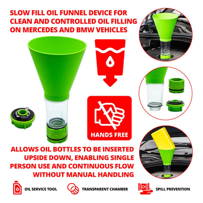 Slow Fill Oil Funnel Filling Device for Mercedes & BMW