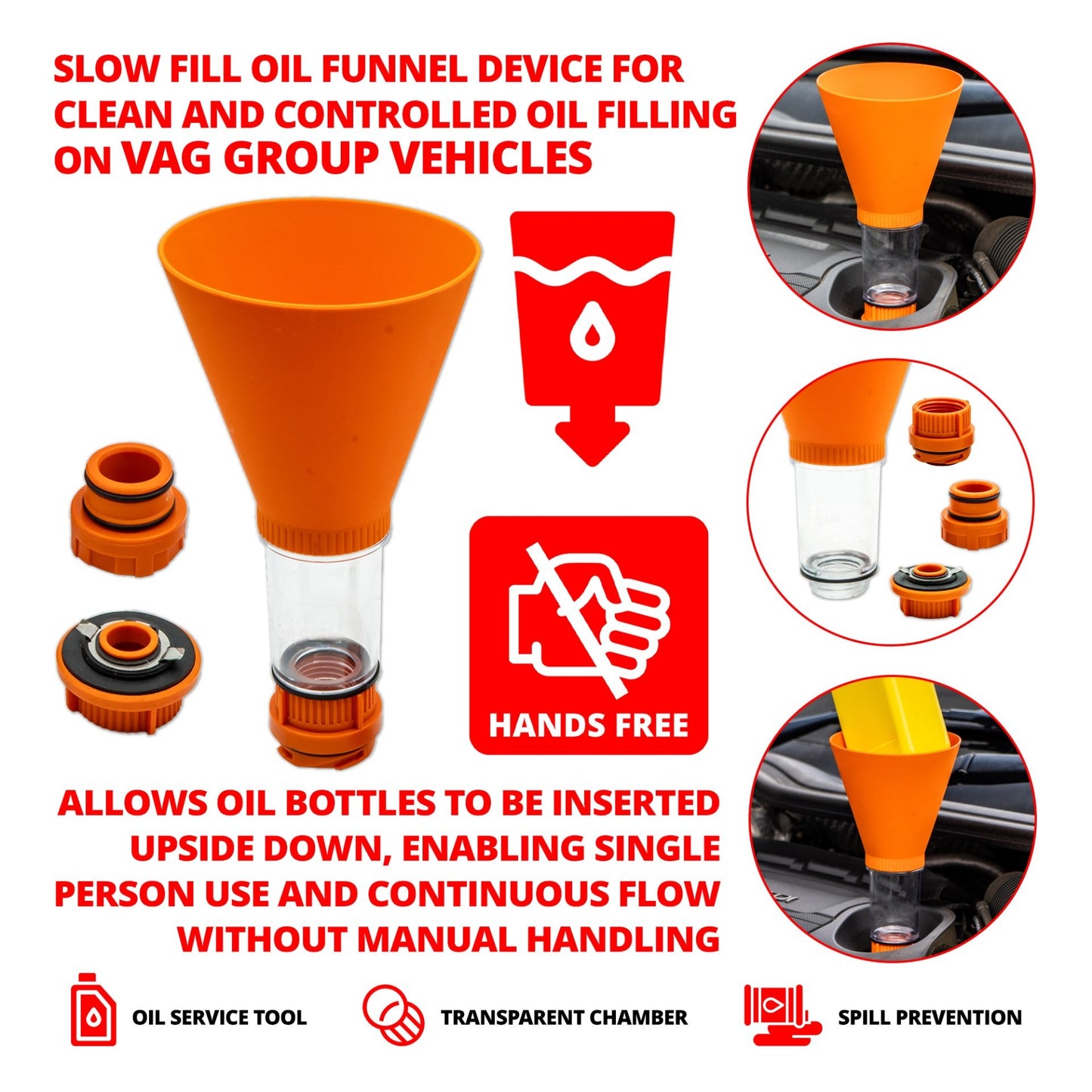 Slow Fill Oil Funnel Filling Device for VAG Group