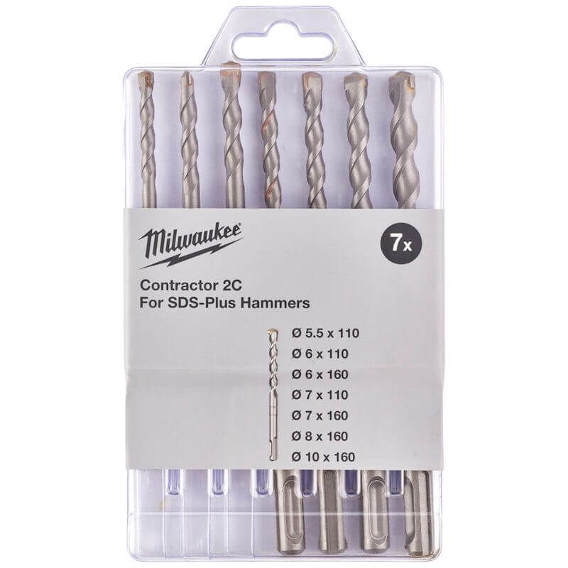 Milwaukee 7Pc Contractor SDS+ Drill Bit Set