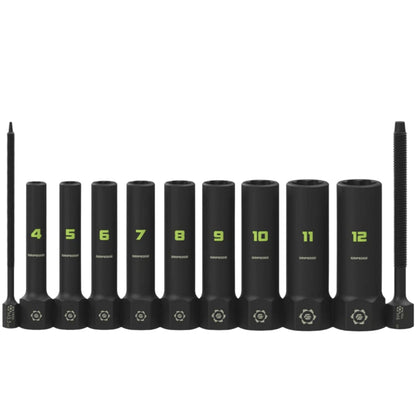 GripEdge 9pc 1/4Dr Metric RPT Skt Ext FORS Deep